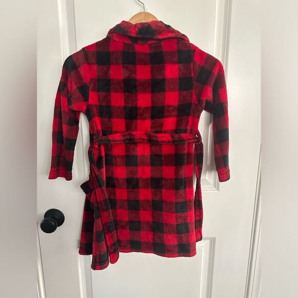 Wonder Nation Unisex Black/Red Checkered Print Robe Size 6/7 (S) - Picture 5 of 8